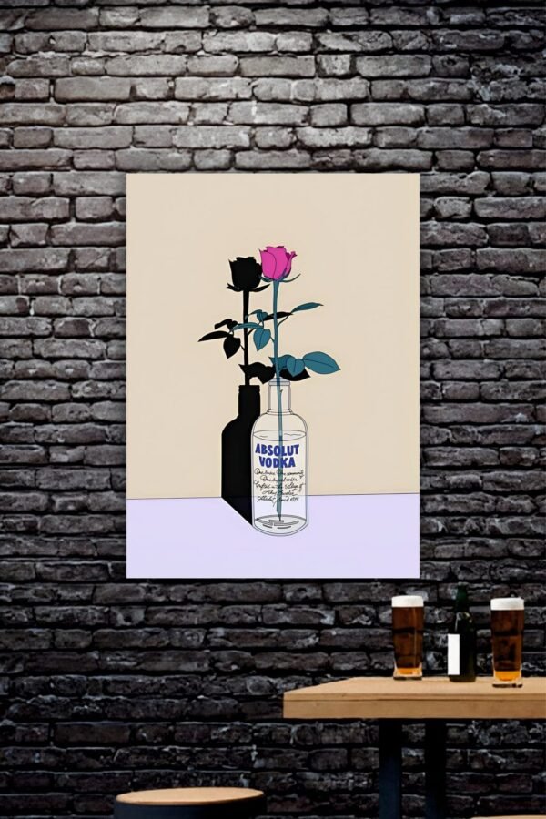 Absolute Vodka with Rose Aesthetic Poster
