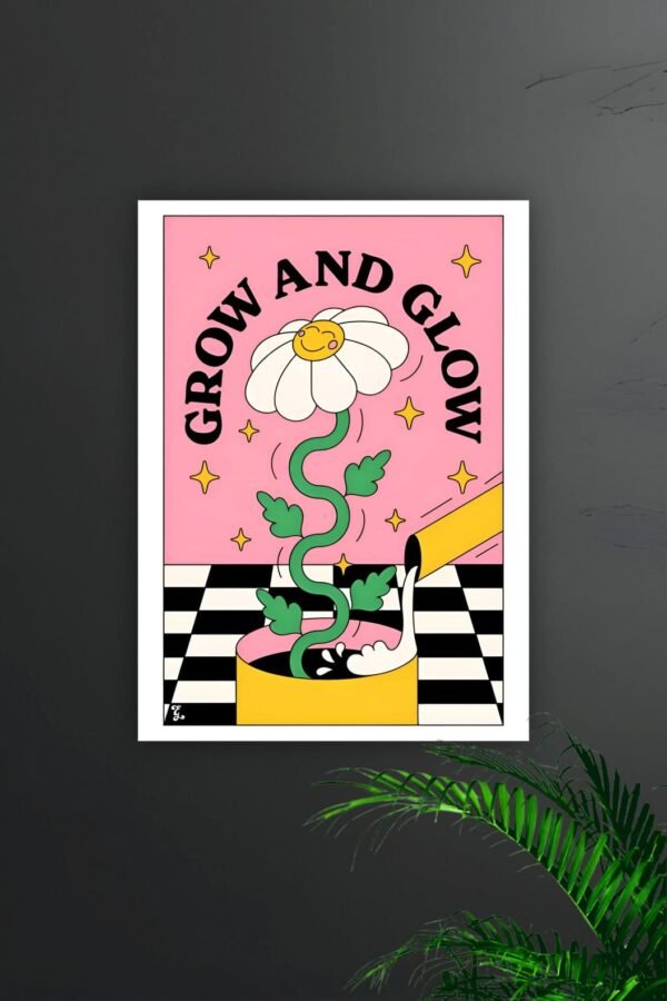 Glow And Glow Aesthetic Flower Poster