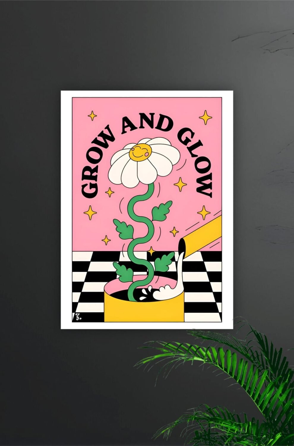 Glow And Glow Aesthetic Flower Poster