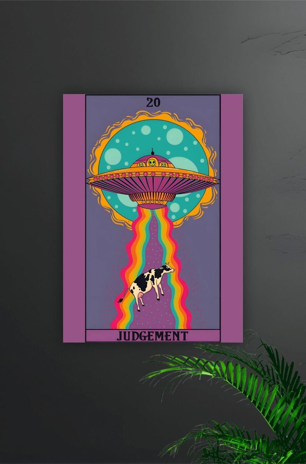 Cow & UFO Aesthetic Poster