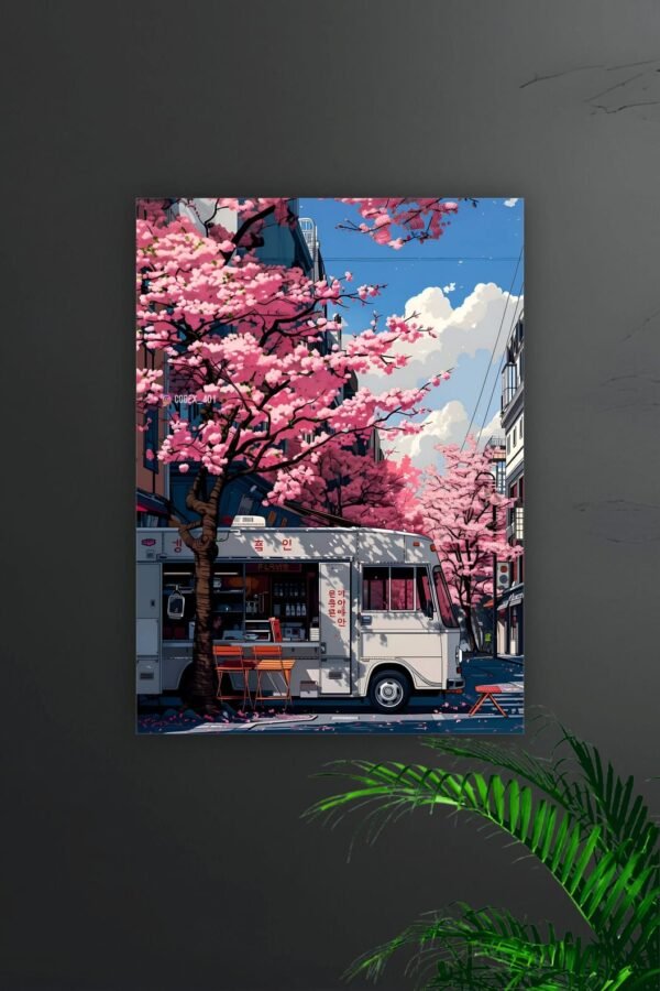 Cherry blossom With Van Aesthetic Poster