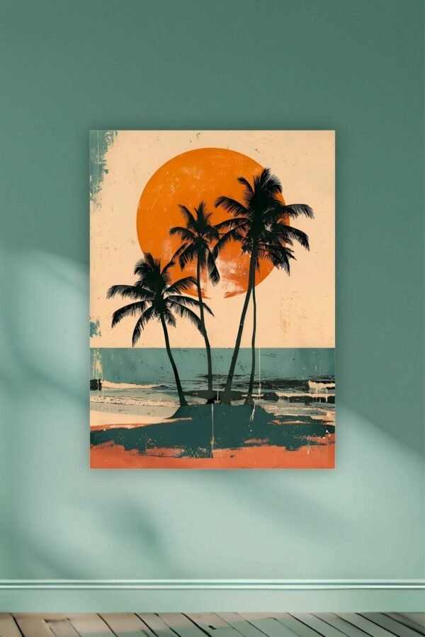 Retro Beach Side Scenery Poster
