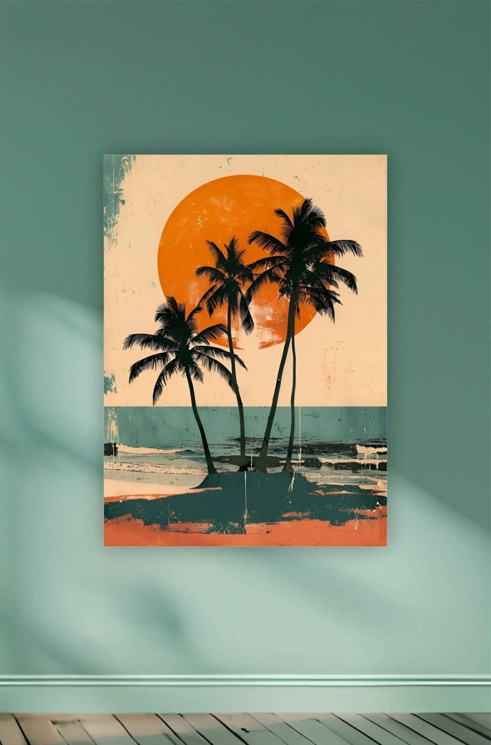 Retro Beach Side Scenery Poster