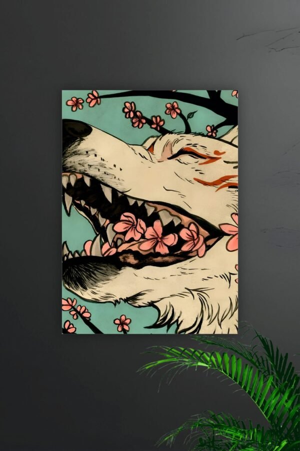 Cherry Blossom Fox Aesthetic Poster
