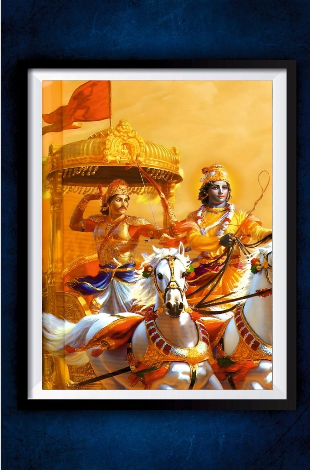 Lord Krishna with Arjuna Poster