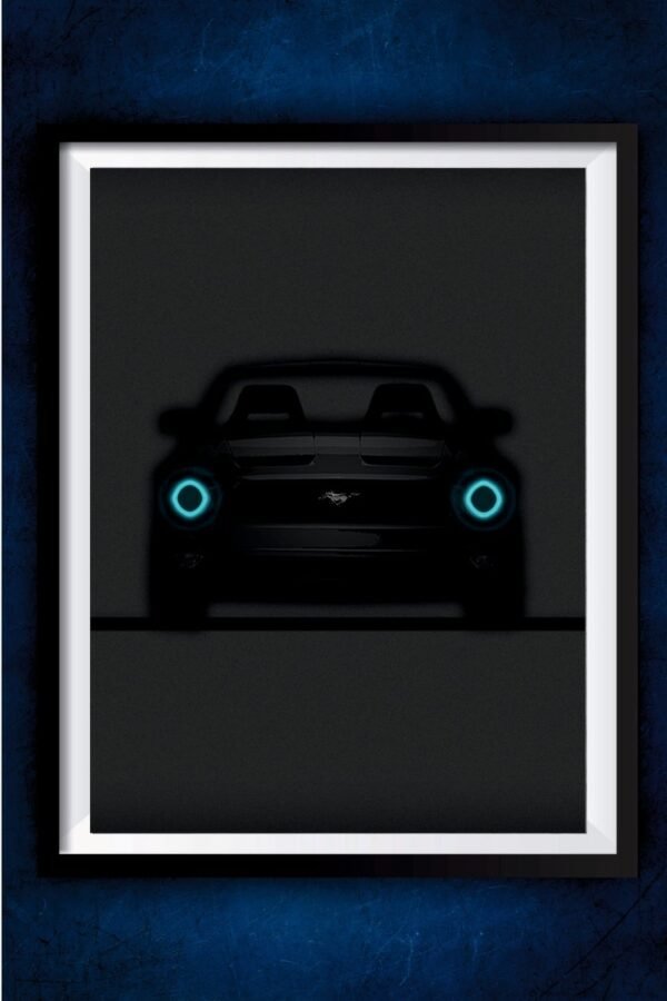 Minimalist Black Mustang Poster
