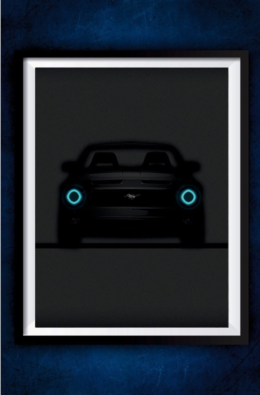 Minimalist Black Mustang Poster