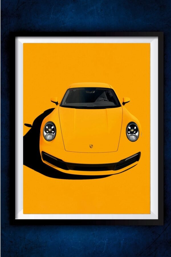 Yellow Porsche Poster