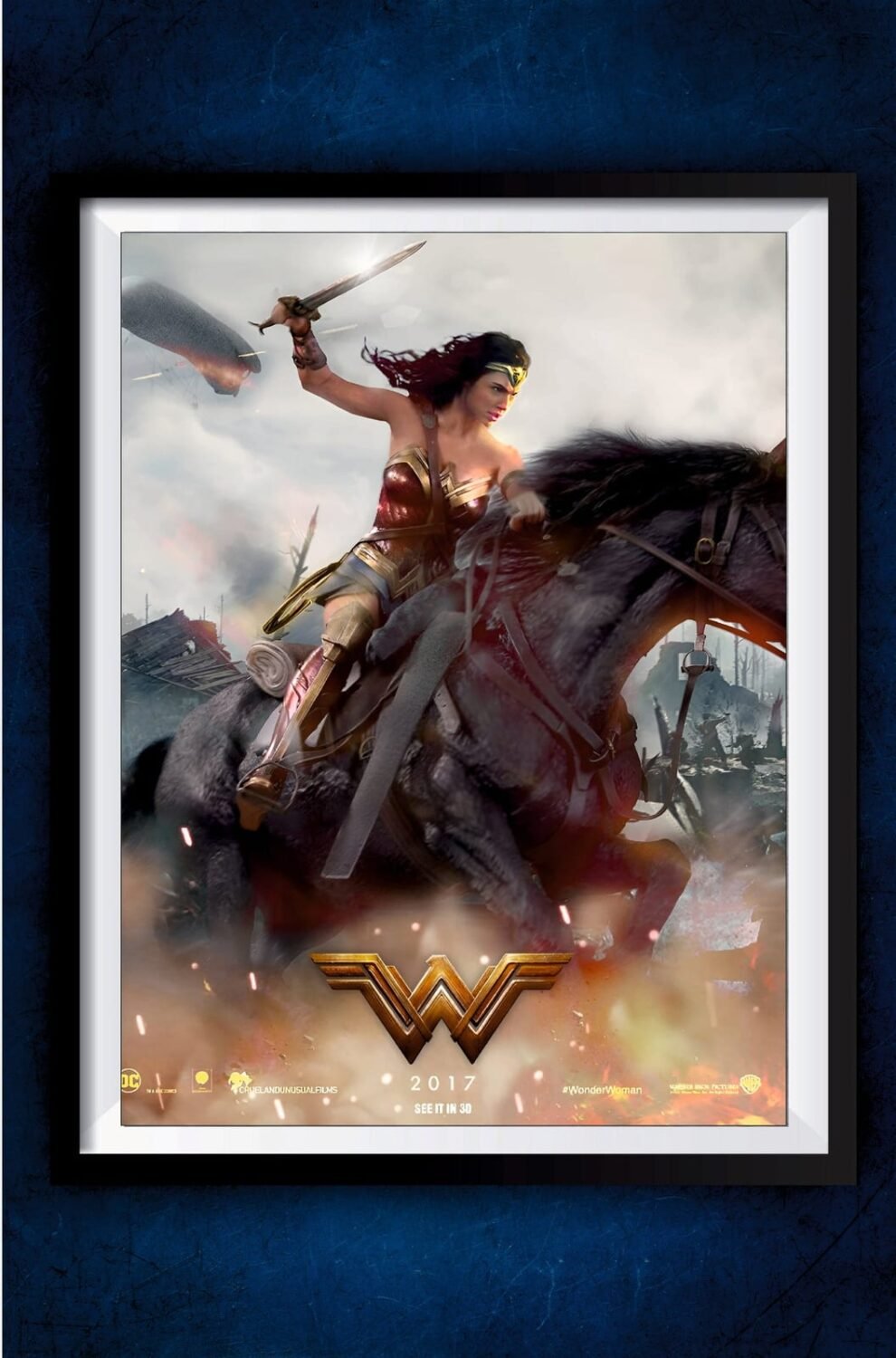 Wonder Women Riding Horse Poster