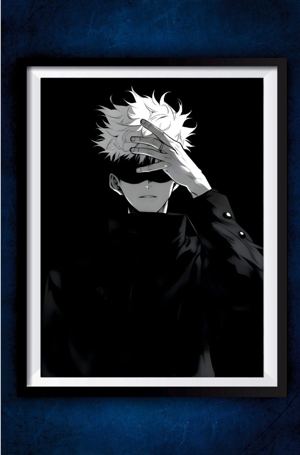 Gojo Black and White Poster