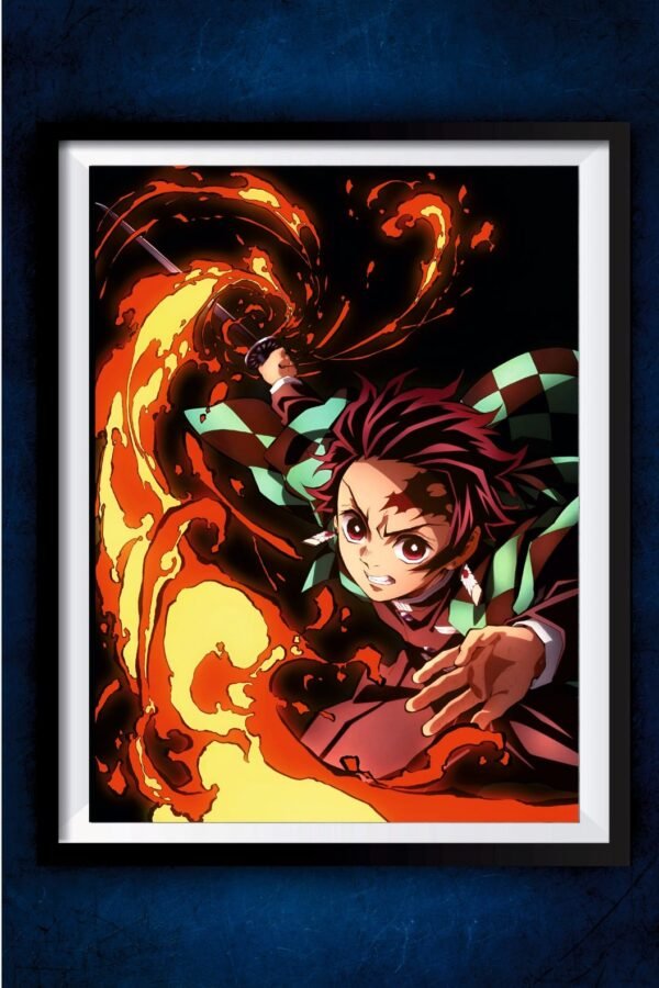 Tanjiro fire breathing Poster
