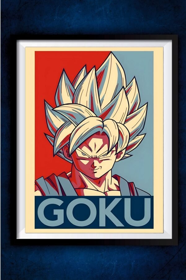 Goku Red and Blue Art Poster