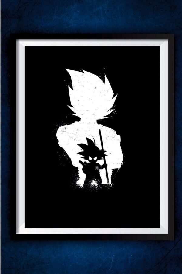 Kid Goku Black and White Poster