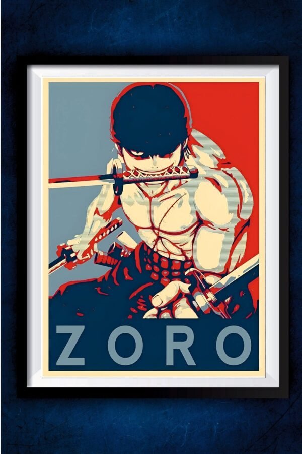 Zoro Blue and Red Poster