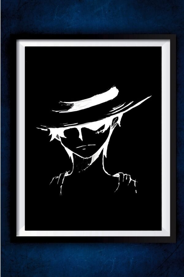 Luffy Black and White Poster