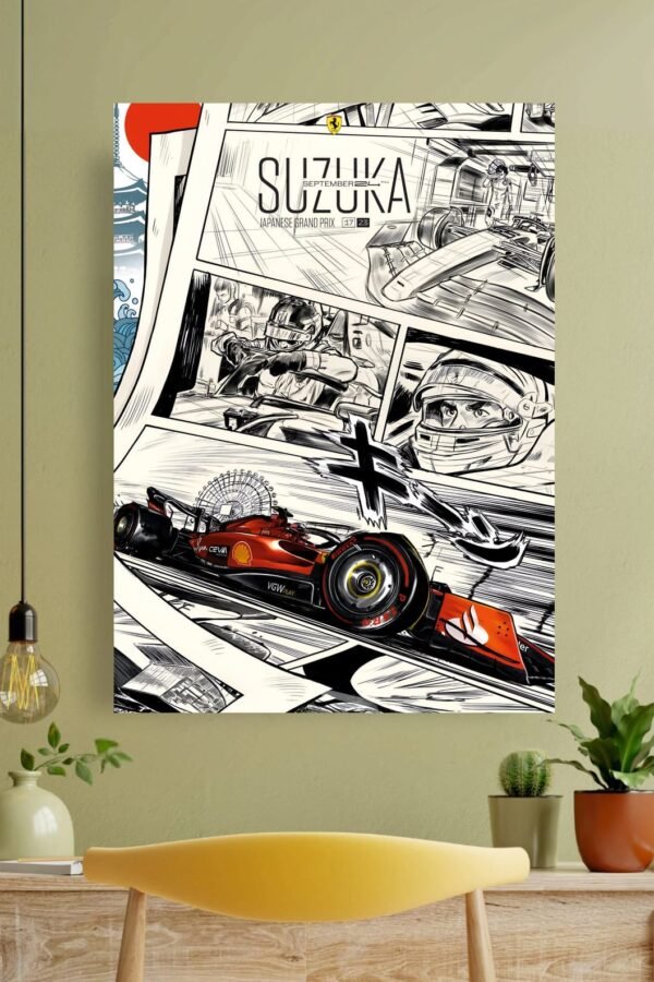 F1 Racing Comic Style Poster