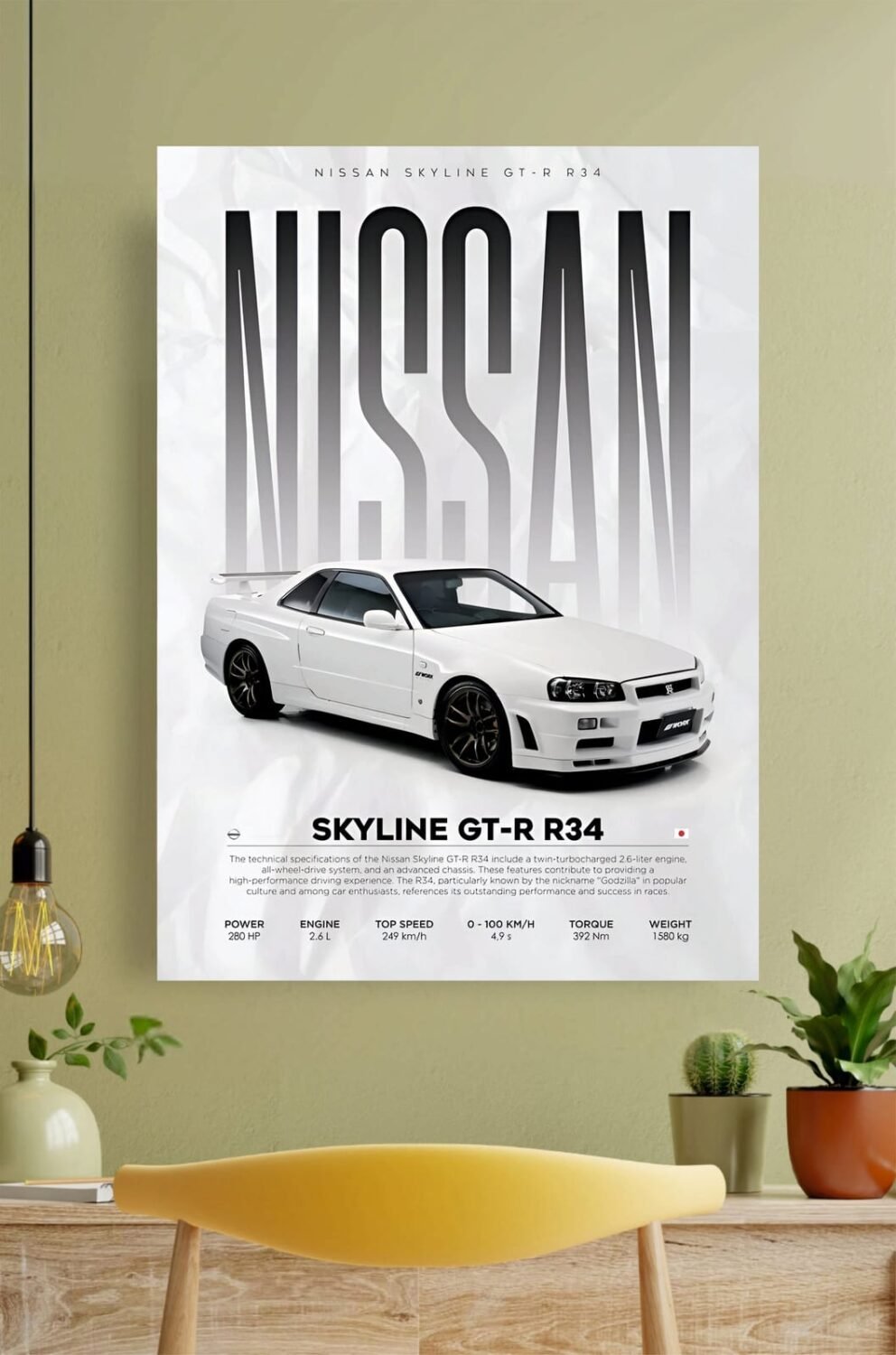 Nissan Skyline GT R R34 Poster