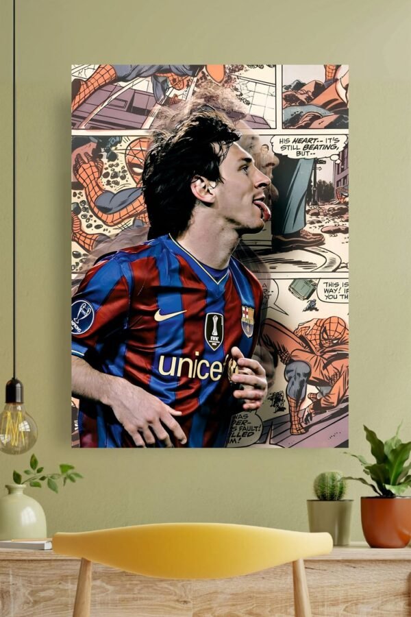 Messi x Spiderman Collage Poster