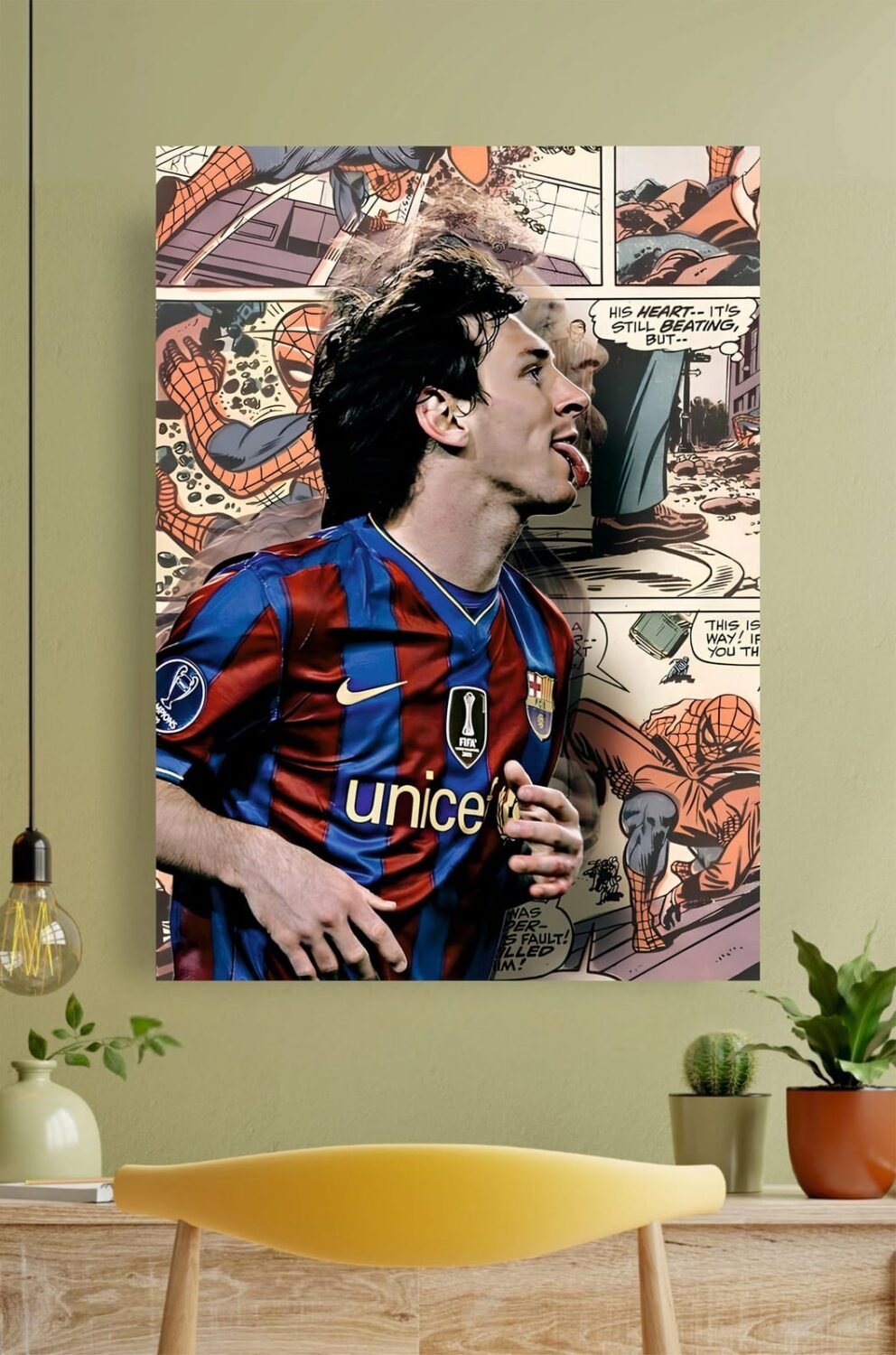 Messi x Spiderman Collage Poster