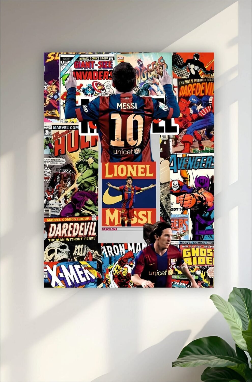 Messi x Avengers Collage Poster