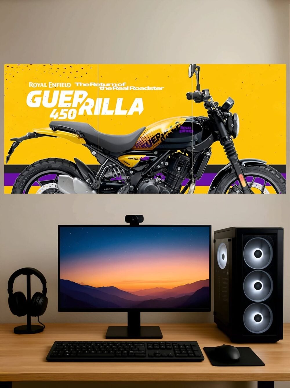 Royal Enfield Guerrilla — Split Poster