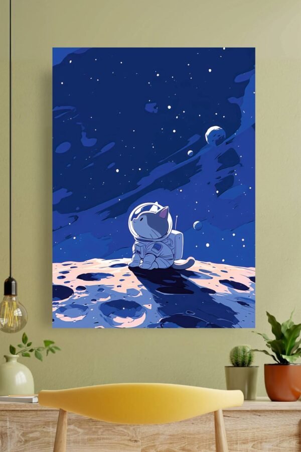 Cat Astronaut Aesthetic Poster