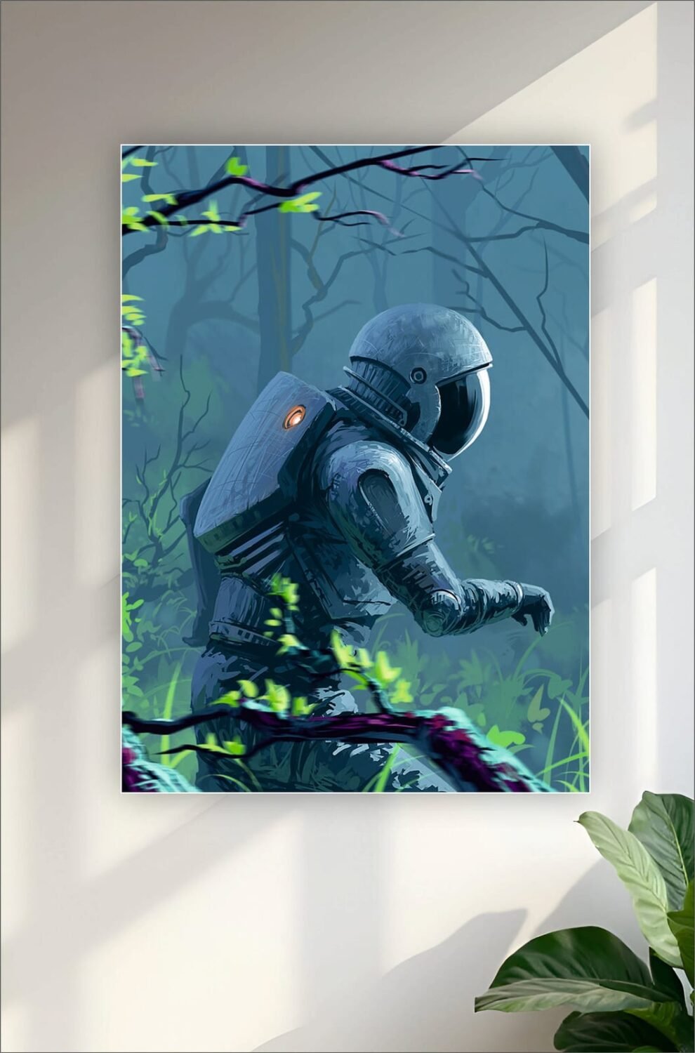 Astronaut in jungle Aesthetic Poster