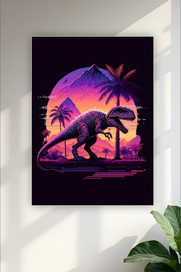 Retro Dinosaur Aesthetic Poster