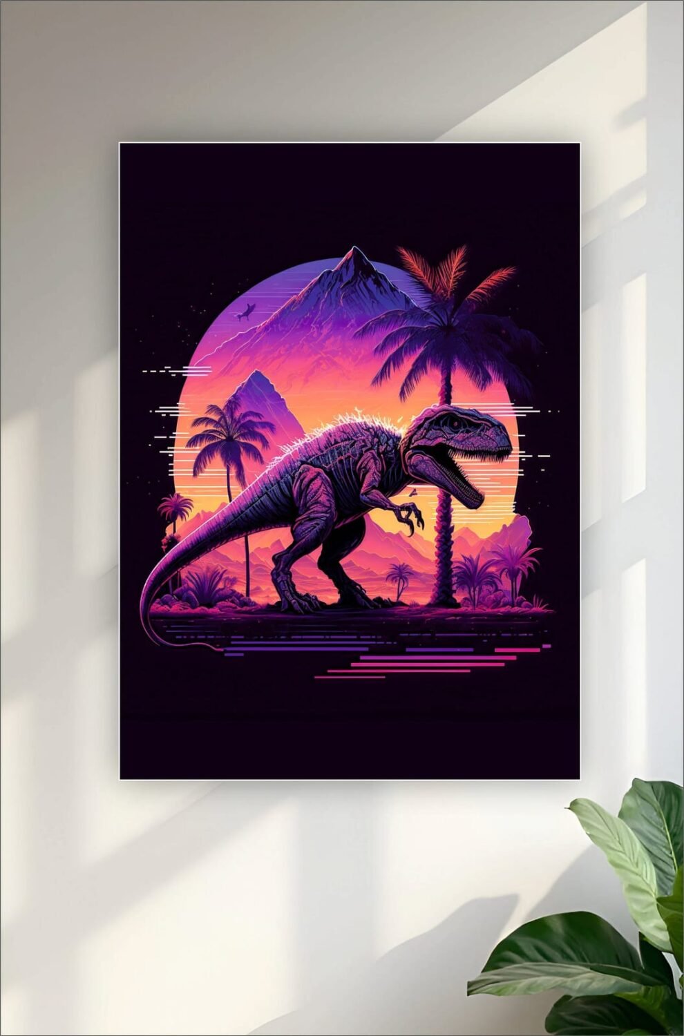 Retro Dinosaur Aesthetic Poster
