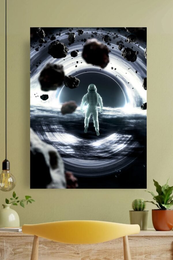 Astronaut and Black Hole Aesthetic Poster