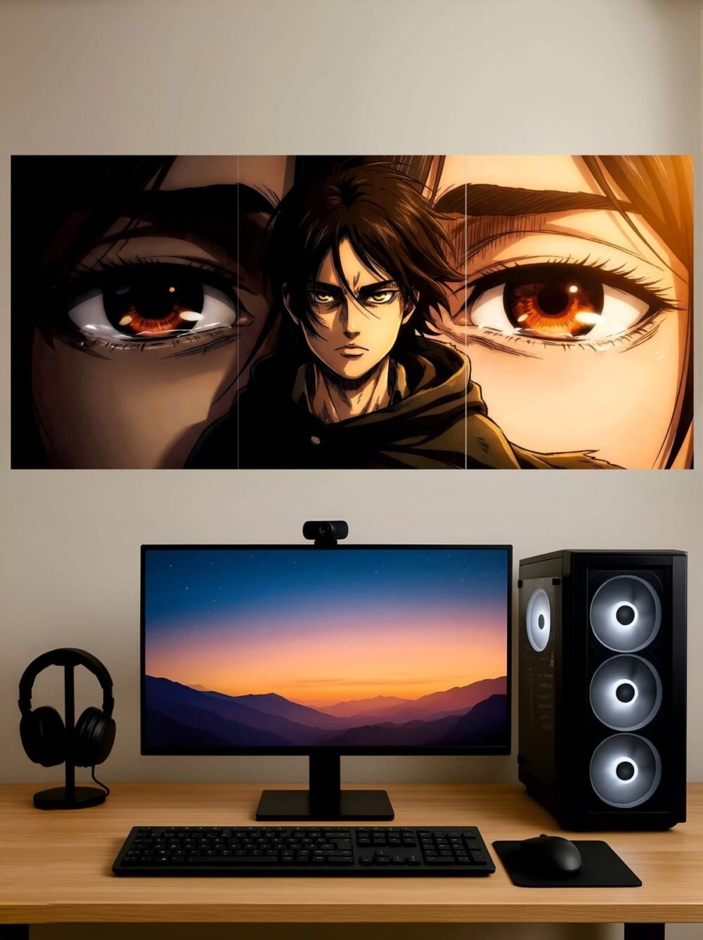 Eren and Mikasa Split Poster