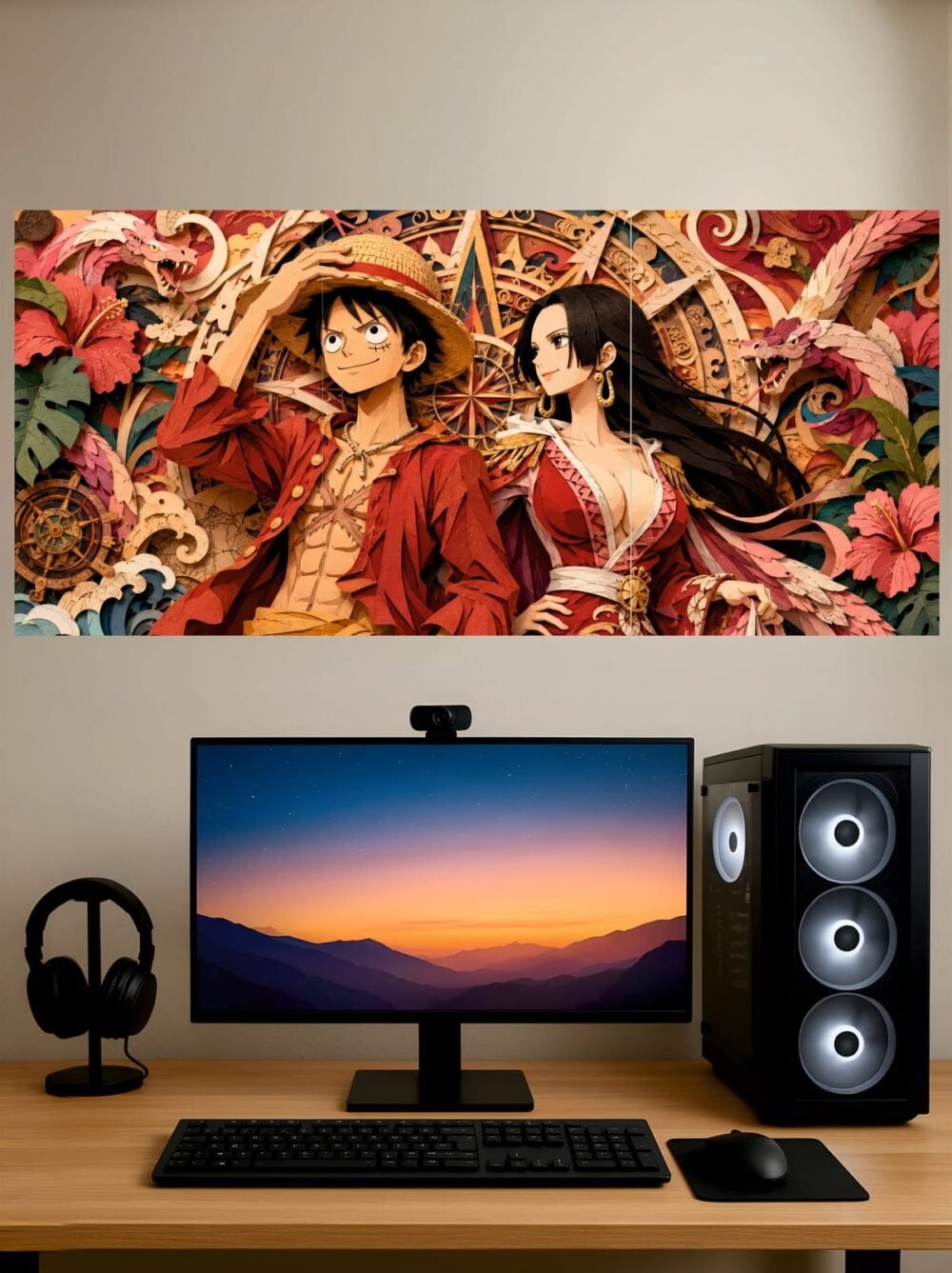 Luffy and Boa Split Poster
