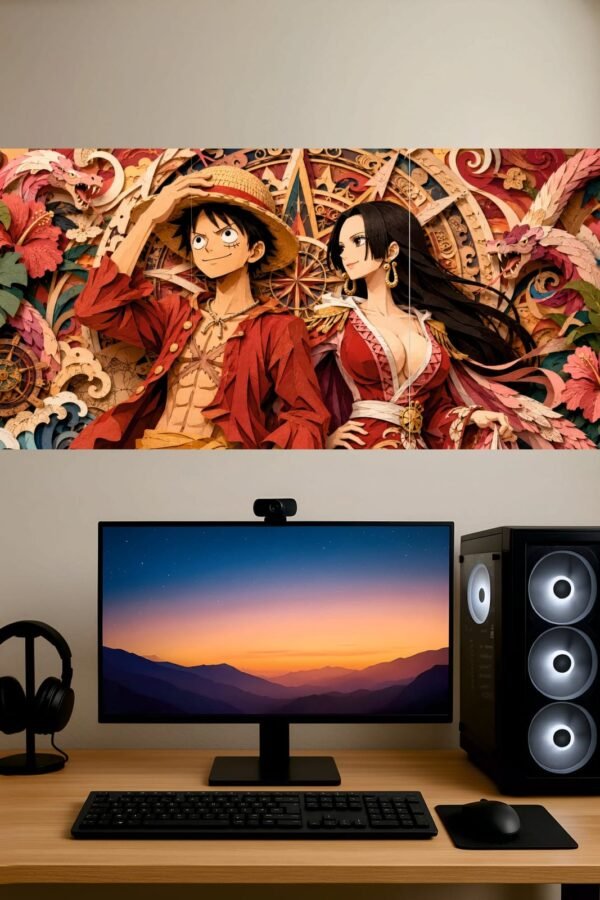 Luffy and Boa Split Poster